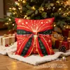 Fronha de almofada 3D temática de Natal transfronteiriça, de linho estampada com um design de árvore de Natal, para sala de estar ou uso festivo