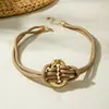 Diseño Único Transfronterizo Europeo y Americano Collar Exagerado Anudado Cadena de Serpiente con Cordón Cadena para Clavícula Joyería con Colgante Simple para Mujer