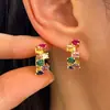 Pendientes exquisitos con texto alfanumérico transfronterizo, tendencia de moda europea y americana, pendientes de 8 palabras, pendientes digitales geométricos al por mayor