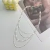 Novo Colar de Gipsofila Brilhante Camadas Múltiplas Franja Corrente Clavícula Design de Nicho Ins Corrente de Pescoço Elegante Versátil