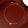 Colar Delicado de Laço de Zircônia Design de Nicho da Moda Toque de Luxo Corrente para Clavícula Versátil Acessório de Colar para o Dia a Dia