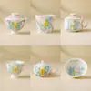 Taza Pequeña de Cerámica Blanca y de Colores Hecha en Fábrica, Taza de Maestro, Tetera Doméstica, Tetera Individual, Bol Alto de Cerámica con Tapa, Bol de Té