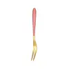 Garfo de Fruta Estilo Coreano de Aço Inoxidável 304 de Verão Garfo Criativo para Frutas Garfo de Dois Dentes para Bolo Bolo Lunar Garfo para Sobremesa Salada