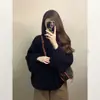 Suéter Grueso de Punto Navideño Estilo Coreano, Sensación Perezosa y de Alta Gama, Suéter Pulóver Verde Holgado para Mujer, Nuevo Modelo de Invierno 2025