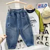 Jeans de Trabajo para Niños 2026 Nueva Moda Primavera y Otoño Pantalones de Trabajo a la Moda para Niños Mayores y Niños Pequeños, Pantalones Sueltos de Moda