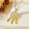 Colgantes de Flores Personalizados en Varios Estilos, Pequeñas Flores Dulces, Margaritas, Perlas, Hojas, Acero Inoxidable Microincrustado, Collares que no se decoloran para Mujer