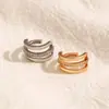 Estilo Europeo y Americano Chapado en Oro Cobre Versátil Brazaletes para Oreja Múltiples Capas Minimalista Nicho Temperamento Zirconia Japoneses y Coreanos Pendientes