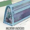 Estuche de malla de doble capa simple, bolsa transparente visible para almacenamiento de papelería estudiantil, bolsa de malla para lápices con compartimentos
