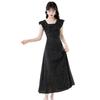 Vestido de Lunares con Manga de Murciélago para Mujer 2025 Verano Nuevo Moda Francesa Cintura Sin Mangas Cuello Cuadrado Temperamento Vestido Largo