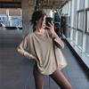 Outono e Inverno Tamanho Plus Roupas de Fitness para Yoga Manga Longa Solta Comprimento Médio Cobre o Quadril Aparência Emagrecedora Calça de Yoga Traje Esportivo de Secagem Rápida