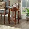 Mesa Lateral Redonda, Mesa de Café Pequeña, Mesa Redonda Pequeña de Madera Maciza Estilo Americano, Mesa de Esquina, Sofá, Soporte para Flores Estilo Europeo, Mesa de Ocio, Mesa Lateral, Soporte para Teléfono