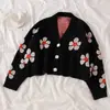 Amazon comercio exterior abrigo suéter para mujer 2026 otoño e invierno nuevo ajuste ceñido jacquard floral tejido cárdigan ropa de mujer