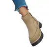 Nueva colección de otoño e invierno: botas de nieve con forro de felpa, color caqui, acabado mate, suela gruesa, cremallera lateral y forro afelpado, botas para mujer, para venta transfronteriza en la UE