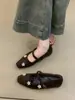 Zapatos Mary Jane de felpa retro para mujer, estilo de noche, que aumentan la altura, con pedrería, adecuados para otoño e invierno, combinados con faldas para un look de hada delicado