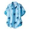 Serie de Marcas de Moda Izx Estilo Nuevo de Verano para Vacaciones Estilo Retro Tailandés Estilo de Hong Kong Camisa Floral Tejido de Seda Helada Cuba