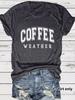 Amazon eBay nueva moda manga corta patrón CAFÉ verano tendencia europea y americana camiseta de mujer top de mujer en stock