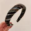 Outono e inverno temperamento personalidade lã cor grossa tecida faixa de cabeça alta craniana aba larga lã cor grampo de cabelo todos os jogos doce