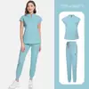 Conjunto de Scrubs de Manga Corta de Secado Rápido para Mujeres para Enfermeras, Salones de Belleza y Doctores, Traje de Dos Piezas con Bordado, Alta Calidad