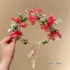 Didy No Tiene Miedo del Mismo Pasador Verde de Phalaenopsis Flor Lateral Flor Artificial Tocado Accesorios para el Cabello de Viaje a la Costa