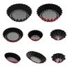 Transfronterizo en stock Hogar Rojo y Negro Molde para Tarta de Huevo con Revestimiento Antiadherente con Forma de Flor Tarta Portuguesa Molde Crisantemo Plato para Tarta de Frutas Molde para Pastel