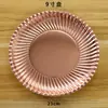 Pratos de Jantar Descartáveis com Estampagem Dourada, Louça de Grau Alimentício, Conjuntos Espessos de Pratos de Papel e Copos de Papel, Decorações de Festa de Aniversário