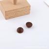 Accesorios para joyería hechos a mano DIY Corea del Sur madera maciza polígono geométrico perforado mitad píldora pendientes colgantes material accesorios