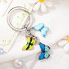 Popular Llavero de Cristal de Amazon Llavero Colgante de Mariposa de Esmalte Colorido Accesorio Llavero de Metal