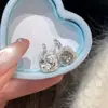 Brincos Quadrados de Zircônia, Personalizados, Exquisitos, de Alto Padrão, de Nicho, Versáteis, Estilosos, Super Brilhantes, Cheios de Diamantes, Brincos de Luxo Leve para Mulheres