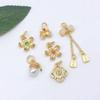 Cor Dourada Antiga Conserva de Cor Contas de Transferência Pingente Flor de Sino DIY Acessórios para Pulseira Eletroplacada Material de Joia para Pulseira