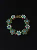 Collar de Flores Estilo Palacio Retro, Set de Joyería de Lujo Accesible Vintage Medieval, Pulsera Pintada con Esmalte Antiguo