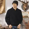 Suéter Retrô Americano com Gola de Gaivota para Homens, Estilo Primavera e Outono, Marca Tendência Solta, Tricô Casual Simples com Gola Polo para Homens, Temporada de Outono