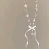 Collar de Cinta con Lazo de Perlas de Imitación "Sueño de Durazno Blanco", Exquisito Retro, Elegante, Dulce y Soñador, Venta al por Mayor
