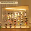 Caja de almacenamiento de modelo acrílico, soporte de exhibición apilable transparente de madera maciza para figuras y insignias, vitrina a prueba de polvo para Pop Mart