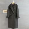 Falda de lana de yak con seda de morera, abrigo de lana de doble botonadura para mujer, otoño e invierno, largo hasta la rodilla, cuello de solapa adelgazante, estilo coreano con temperamento