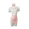 Disfraz Sexy de Enfermera Talla Plus Cos Sexy Atuendo de Enfermera No Necesita Quitarse, Lencería Muy Reveladora, Atuendo para Cita de Puro Deseo