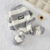 Suéter para Cão de Estimação Transfronteiriço Outono e Inverno Nova Roupa Suéter Elástico Filhote Pet Listrado Preto e Branco Gato Quatro Patas