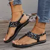 Nuevas Chanclas de Tanga con Pedrería Primavera y Verano Moda para Vacaciones al Aire Libre en la Costa Chanclas Planas para Mujer