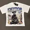 Comércio Exterior Transfronteiriço Atacado Nova Marca Tendência Estilo Americano Camiseta 280g de Manga Curta para Homens e Mulheres com Strass Estampado, Caimento Solto Manga Meia