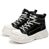 Zapatos Casuales de Moda de Caña Alta con Suela Gruesa Nuevo Estilo Otoño/Invierno para Hombres Jóvenes Estilo Callejero de Moda Calzado Deportivo Individual que Aumenta la Altura para Hombres