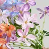 Arranjo de flores artificiais para casamento clematis com lírios de seis cabeças, flores de seda, adereços florais, arranjos florais, ornamentos decorativos, fundo