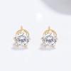 925 Sterling Silver Crown Six-claw Zircon Ear Nail Feminino Simple All-match Six-claw Ear Bone Nail Estilo Frio Elegante Joia de Orelha