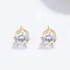 Brinco de Unha Zircônia Coroa Seis Garras Feminino Prata Esterlina 925 Simples Versátil Seis Garras Unha de Cartilagem Orelha Moda Ins Elegante Joia de Orelha