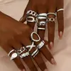 Anillo de Lujo Ligero Estilo Coreano Ins Patrón Arrugado Anillo Ancho Diseño de Nicho para Mujer Anillo de Plata Simple Venta Caliente Transfronteriza