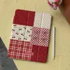 Funda Magnética Desmontable para Tableta Estilo Lazo de Cereza Japonés y Coreano para Apple iPad Pro con Ranura para Lápiz, Patrón Cuadros Air, Mini