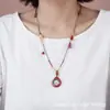 Nuevo Collar de Cinabrio Cuerda Tanka Estatua de Buda Cordón Tejido a Mano Femenino Tara Verde Dios Amarillo de la Riqueza Cordón de Arena Púrpura y Dorado