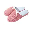 Pantuflas de Algodón a Cuadros Rojos y Blancos Estilo Japonés para Mujer, Suela Suave, Antideslizantes, Adecuadas para Todas las Estaciones