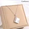 Collar de Acero de Titanio, Popular en Europa y América, Collar con Forma de Libro de Carta de Amor Grabada, Collar con Forma de Sobre de Carta de Amor Abrible, Cadena para Clavícula