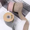 Cinta de Houndstooth Bicolor Estilo Coreano Lazo DIY Accesorios para el Cabello Ropa Sombrero de Copa Accesorios Empaque de Regalo Cinturón a Cuadros