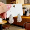 Pendientes Europeos y Americanos de Gota de Agua Curvos de Diamante Completo, Temperamento Retro, Pendientes Súper Brillantes, Pendientes Nuevos de Alta Gama, Venta Caliente Transfronteriza