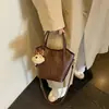 2026 Nova Moda Estilo Coreano Bolsa de Mão Balde Cesta de Legumes Bolsa Design Feminino Simples para o Dia a Dia Ombro Único Transversal